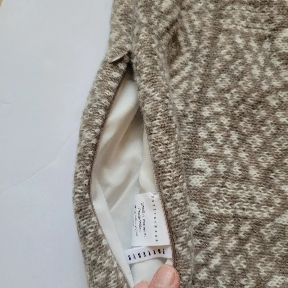 Pottery Barn Fair Isle‎ Knit Pillow Cover Taupe Cream 20x20